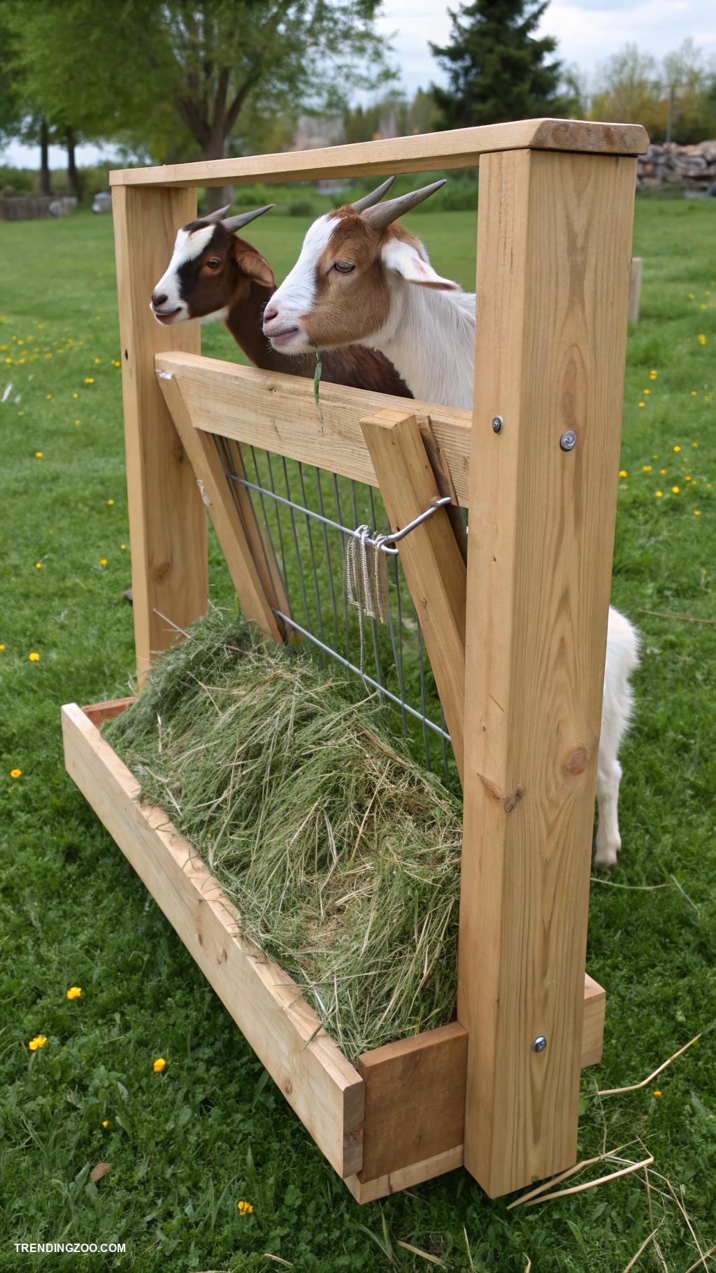 diy hay feeder for goats Simple fence post feeder