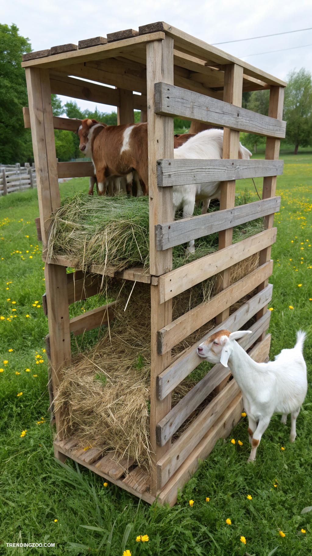 diy hay feeder for goats Wooden pallet hay rack