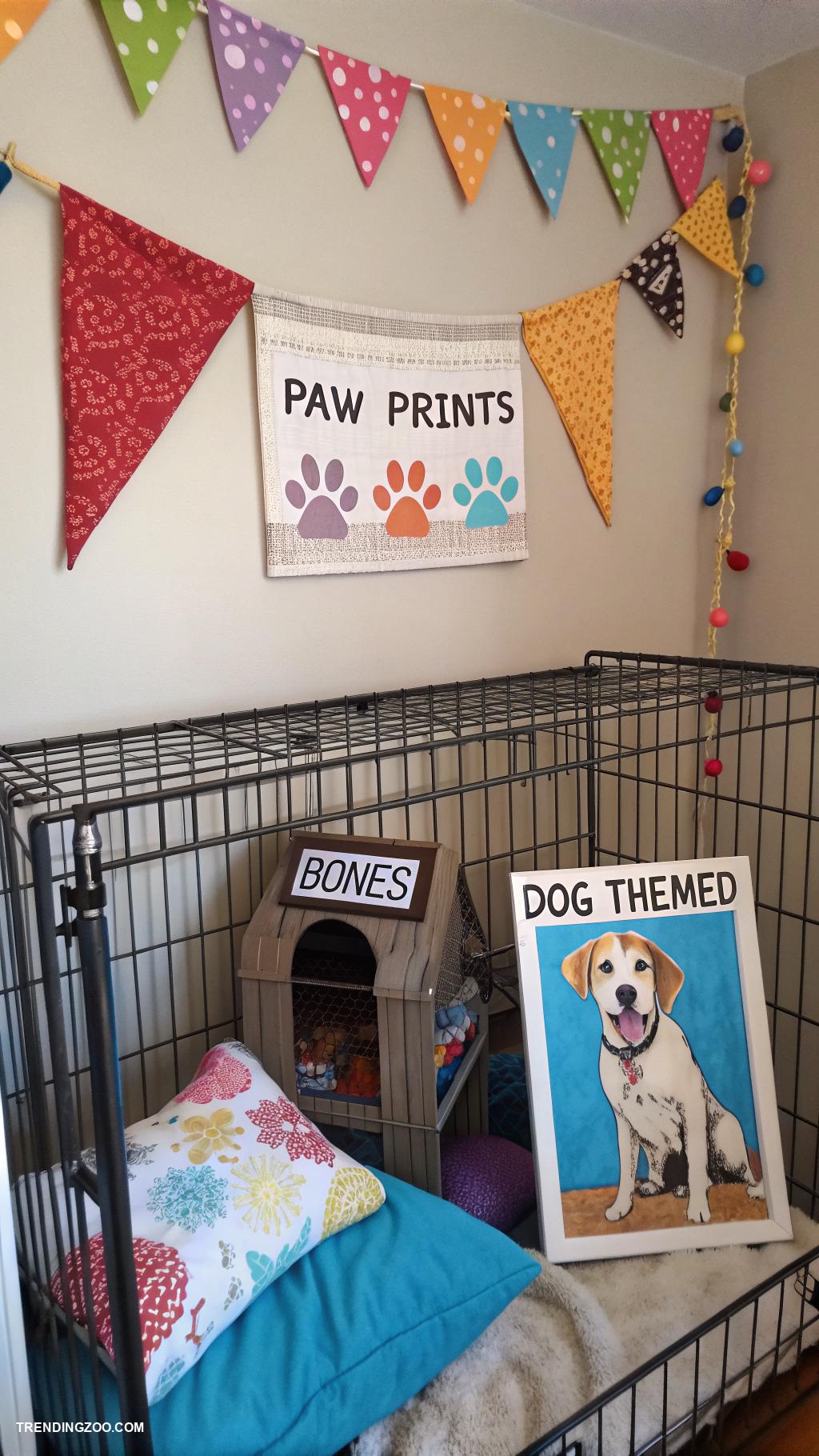 dog cage decoration ideas DIY pet themed art and wall hangings