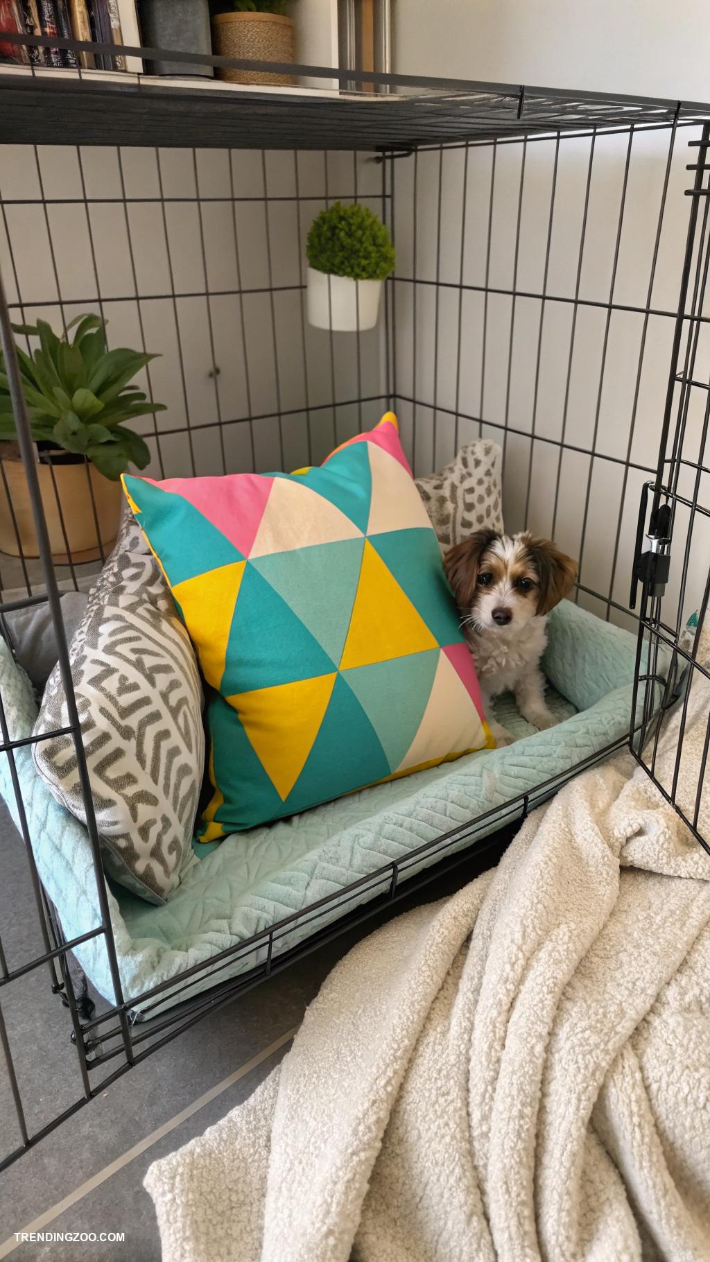 dog cage decoration ideas Decorative pillows for added comfort
