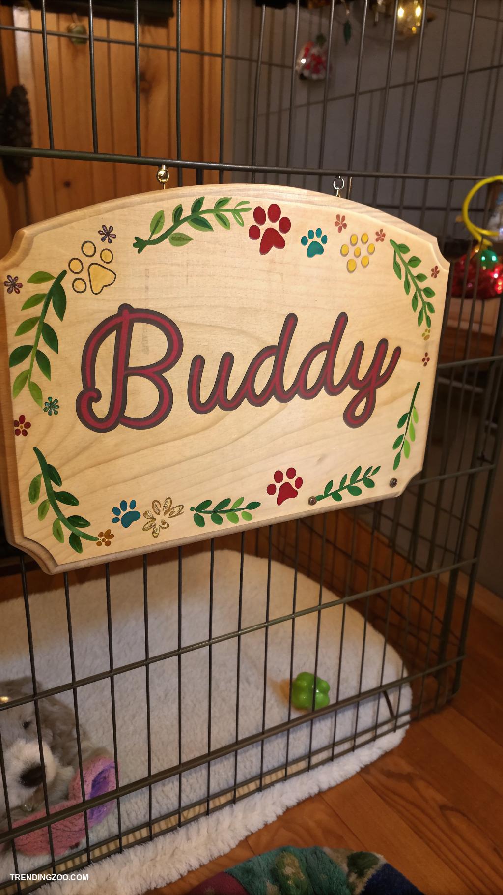 dog cage decoration ideas Personalized nameplate for your furry friend