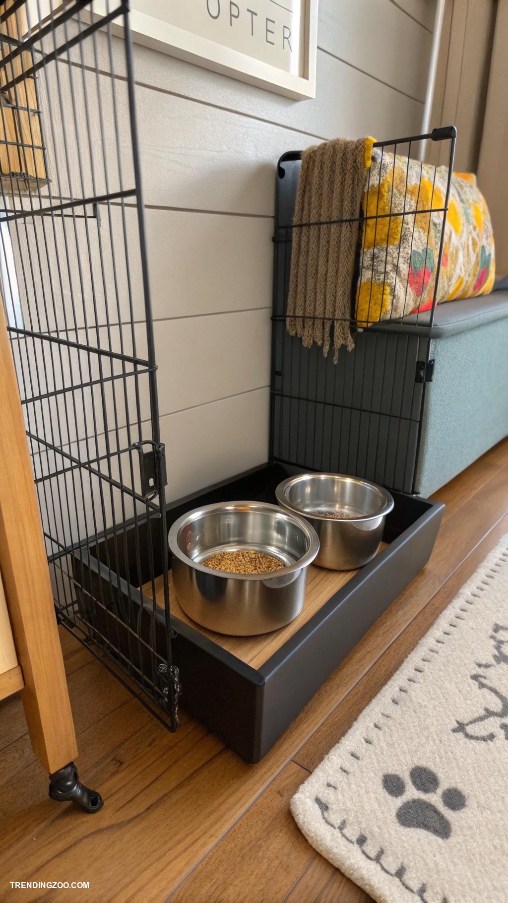 dog cage decoration ideas Stylish pet feeder attached to the cage