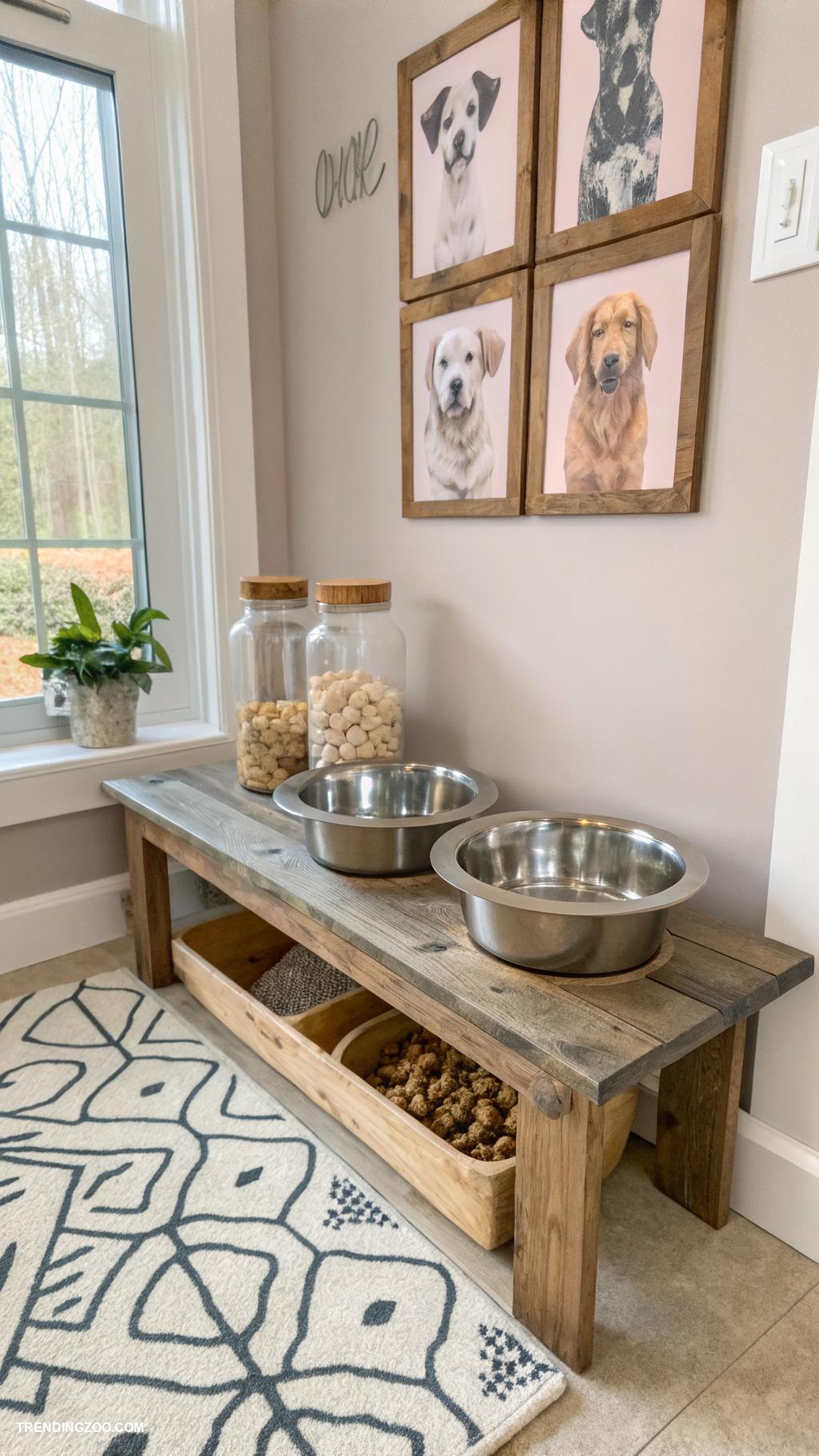dog feeding area Themed feeding area to match decor