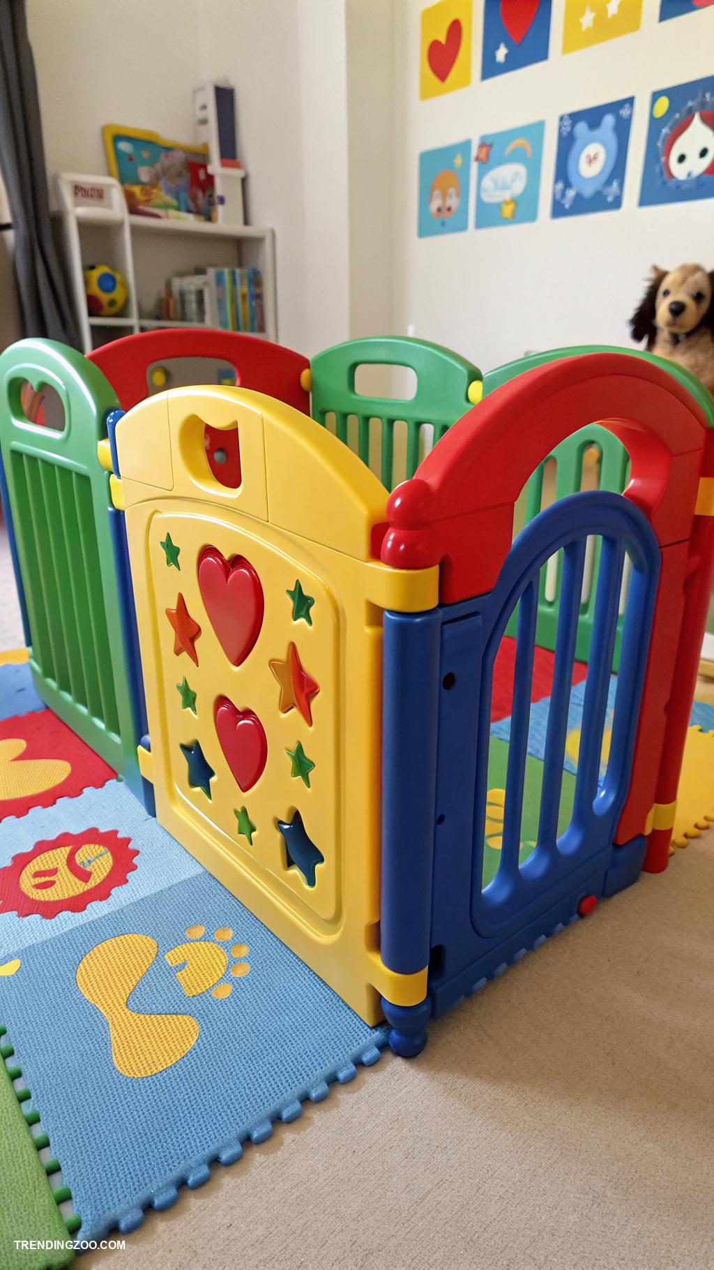 dog gates ideas Colorful plastic gate for playful environments