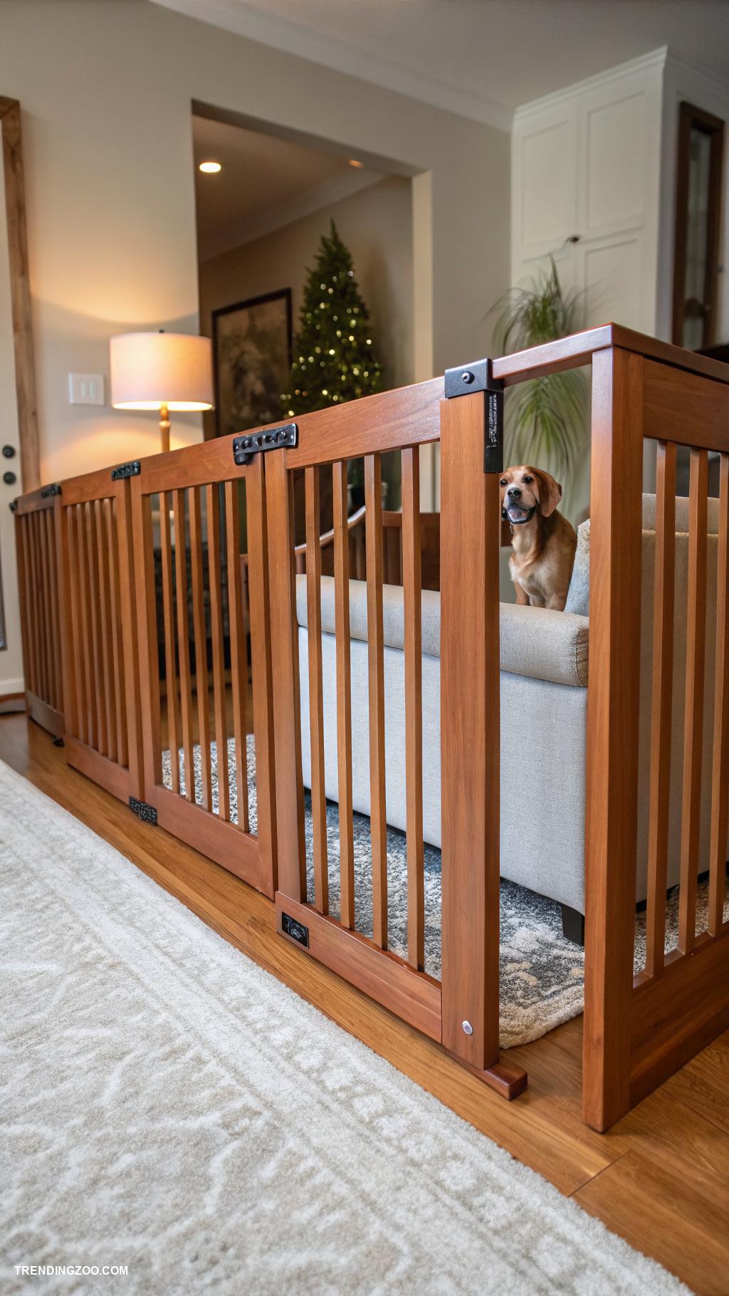 dog gates ideas Expandable wooden dog gate for stylish barriers