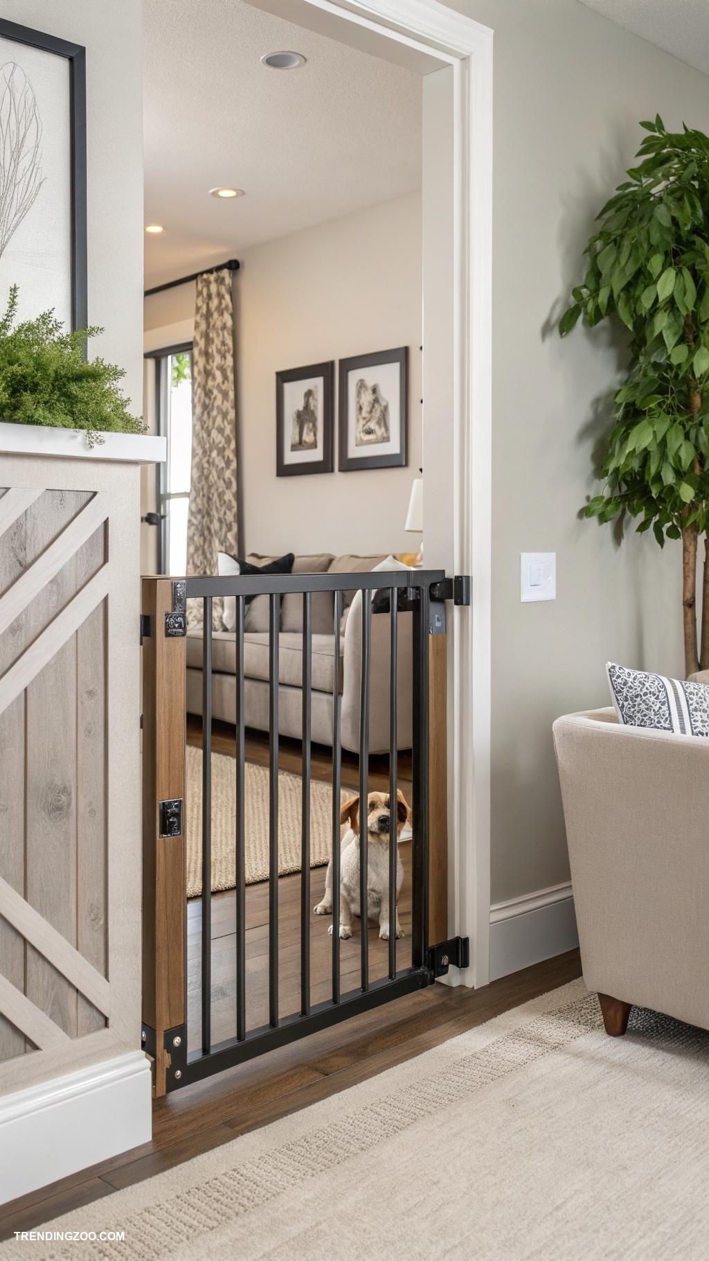 dog gates ideas Wall mounted gate for space saving solutions