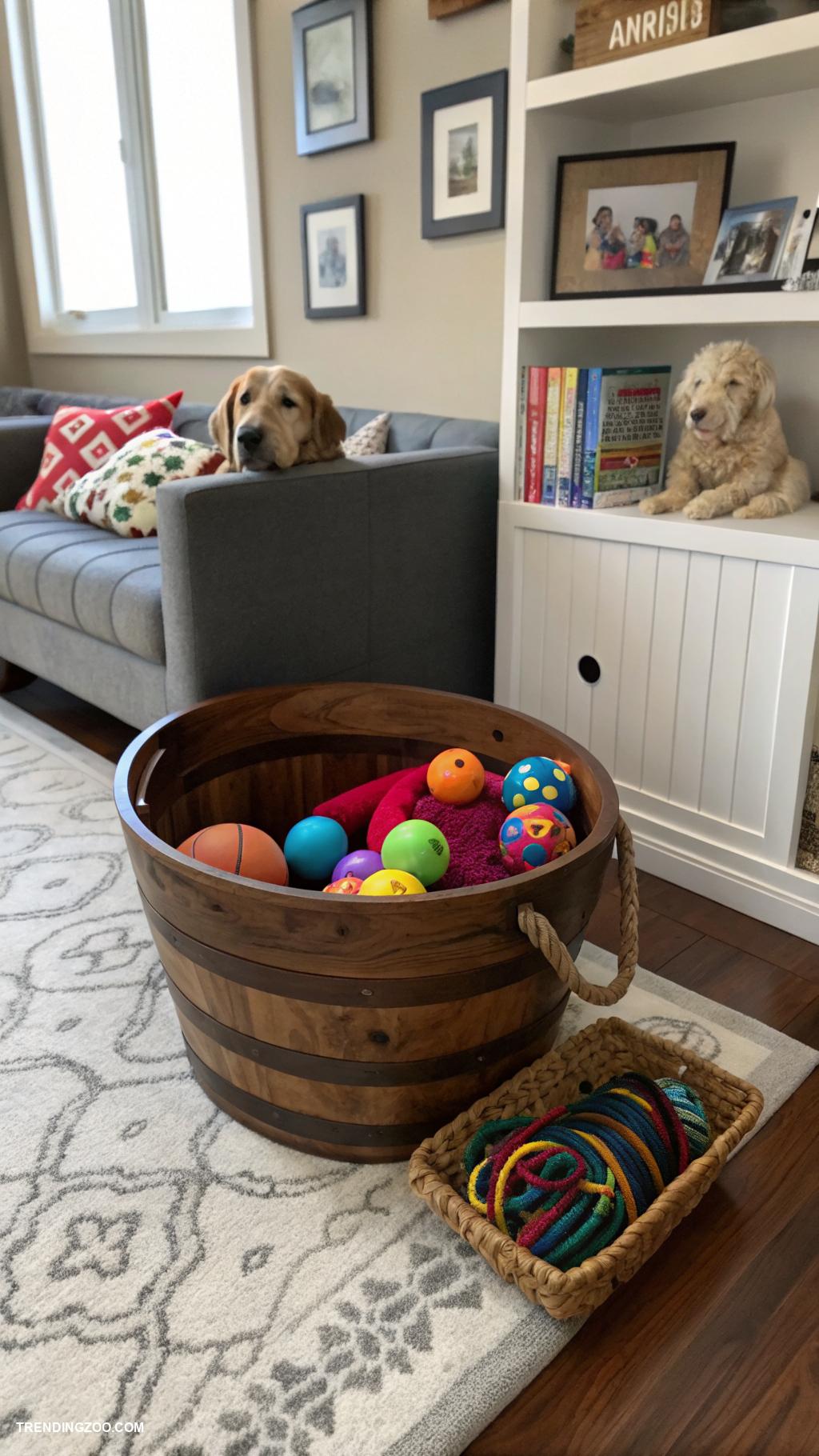 dog places in house Dedicated dog toy storage space