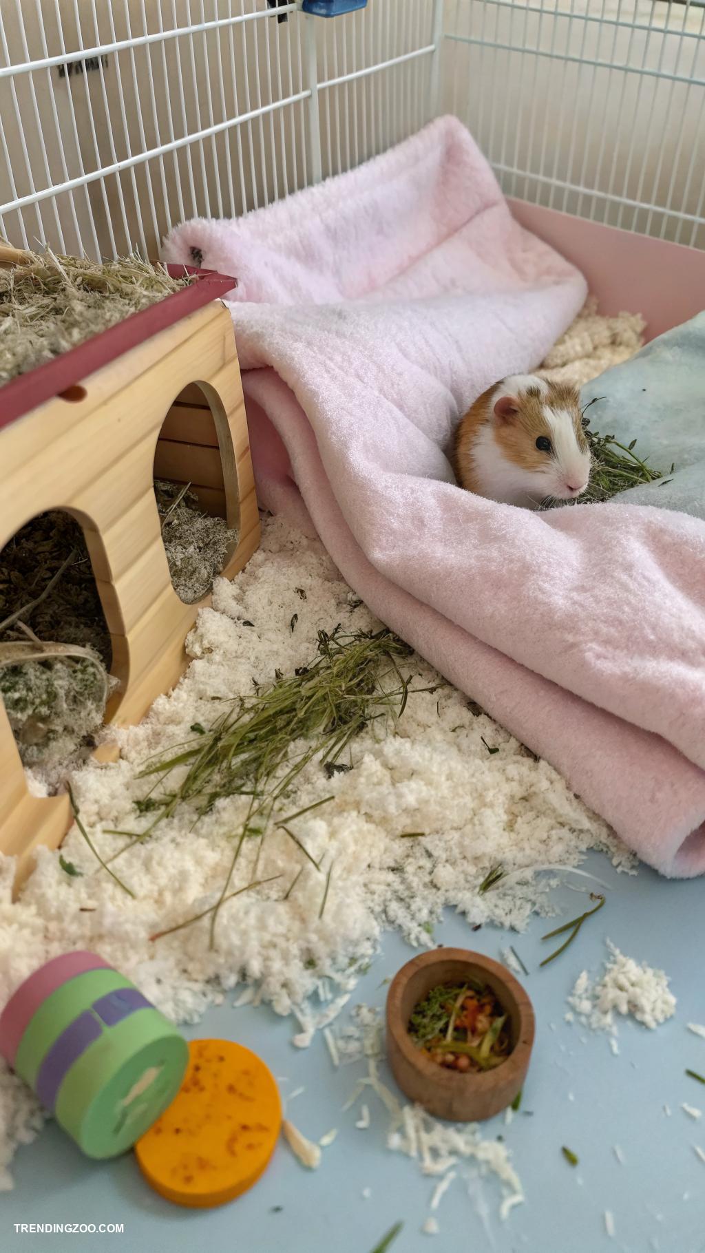 hamster cage setup Enriched bedding for nesting and comfort