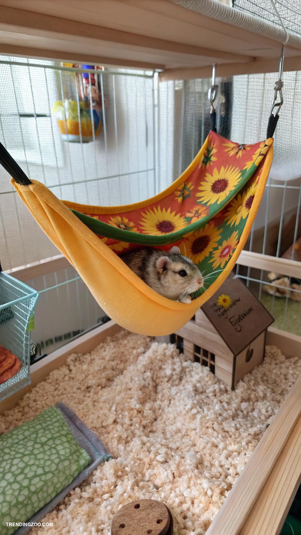 hamster cage setup Hammocks for relaxation and lounging