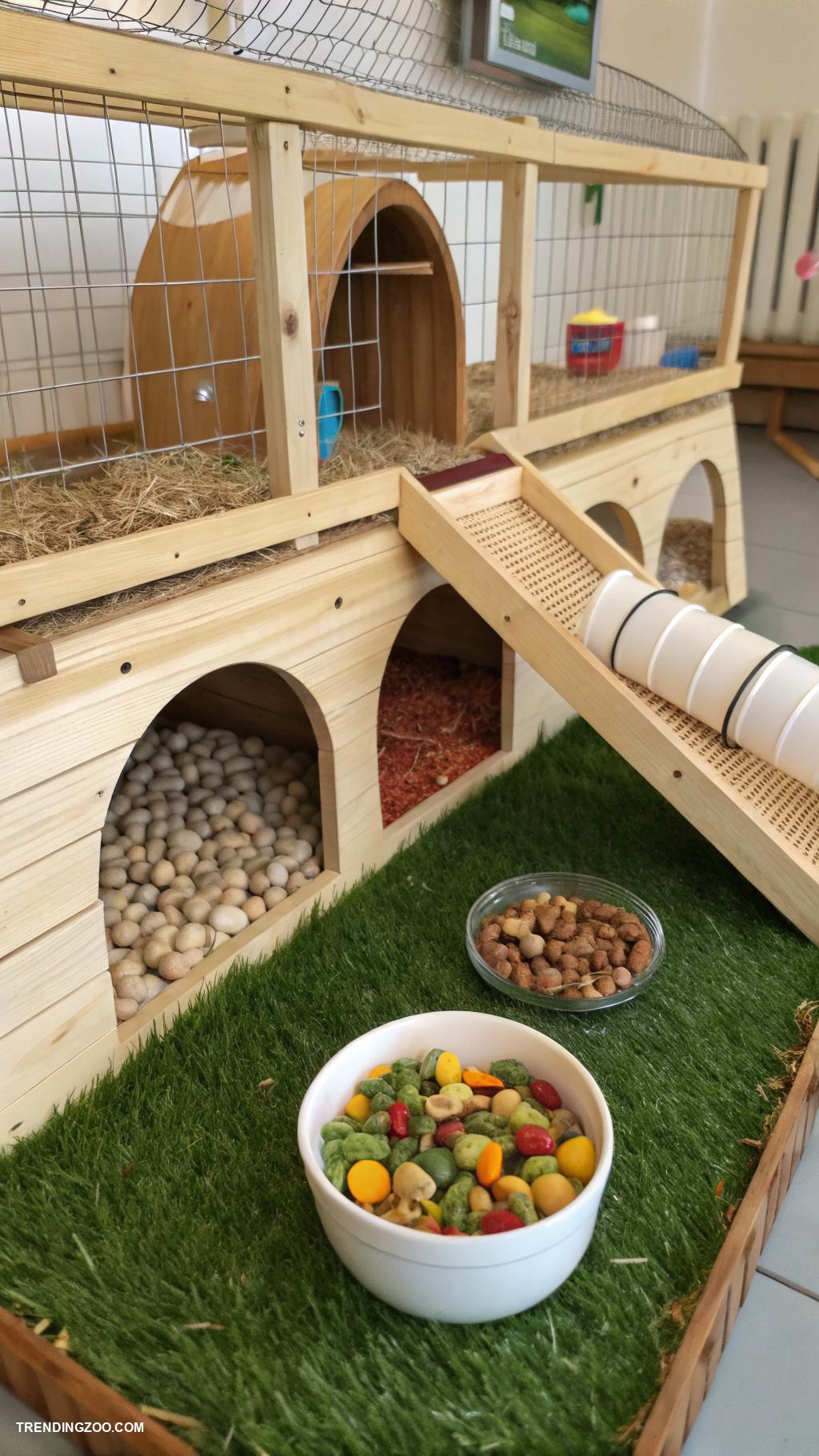 hamster cage setup Hidden treats for mental stimulation