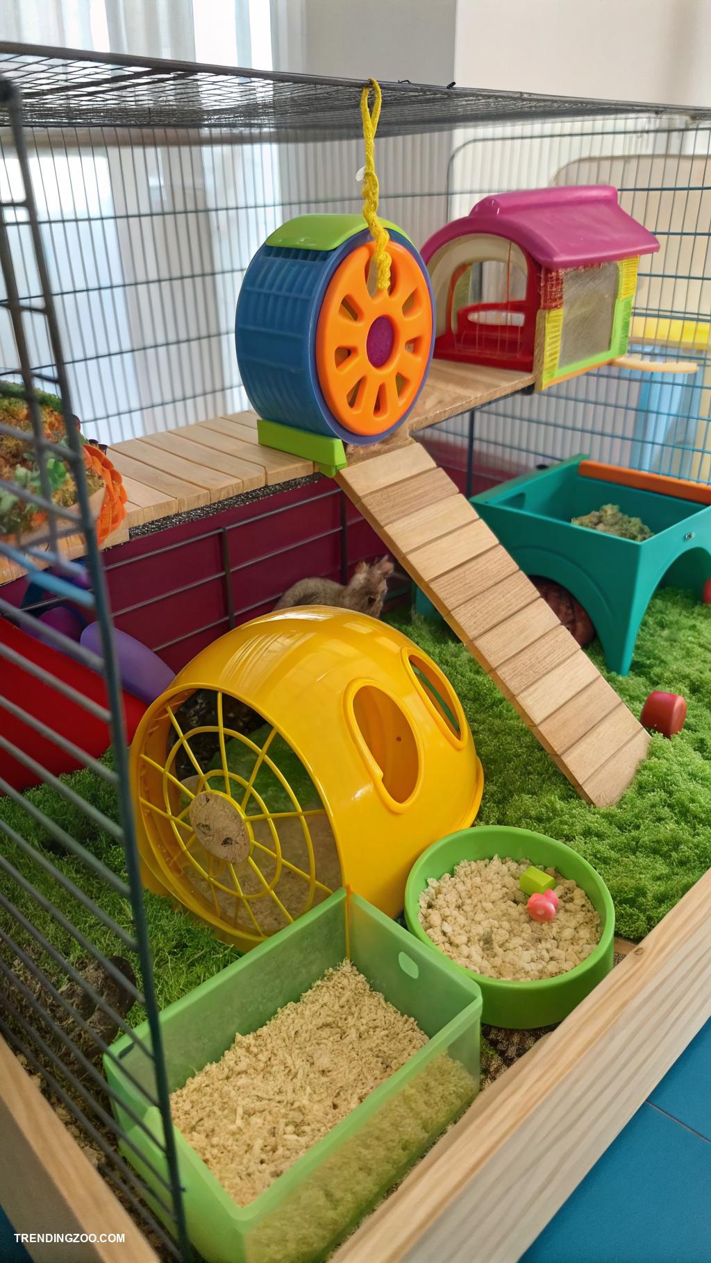 hamster cage setup Interactive toys for engaging playtime