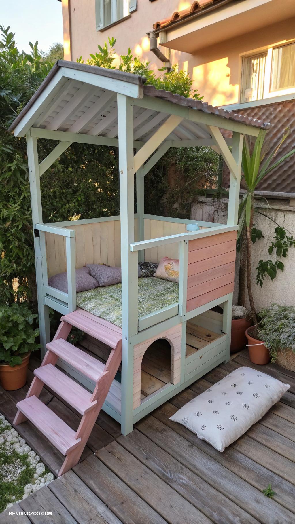 outdoor cat shelter ideas Elevated platform with weatherproof roof