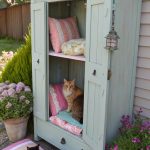 outdoor cat shelter ideas Old cupboard turned into a cat haven