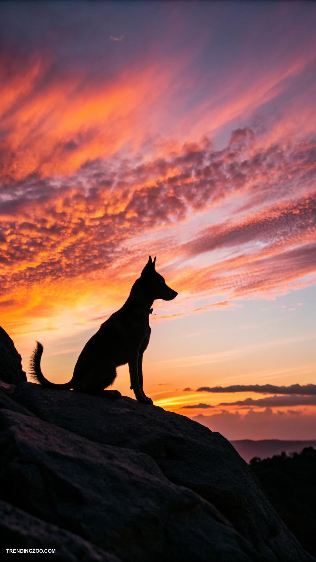 pet photo portrait ideas Silhouettes against stunning sunsets