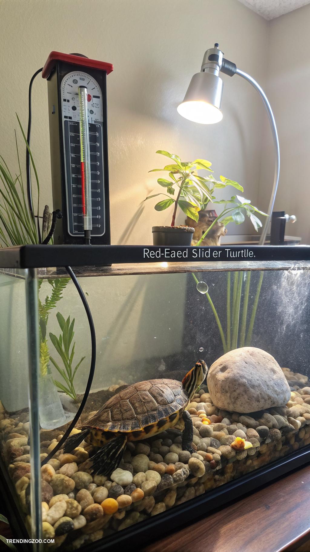 pet turtle Monitor water temperature for comfort