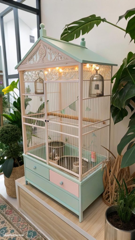 bird cage ideas Multi purpose cage with feeder and water stations
