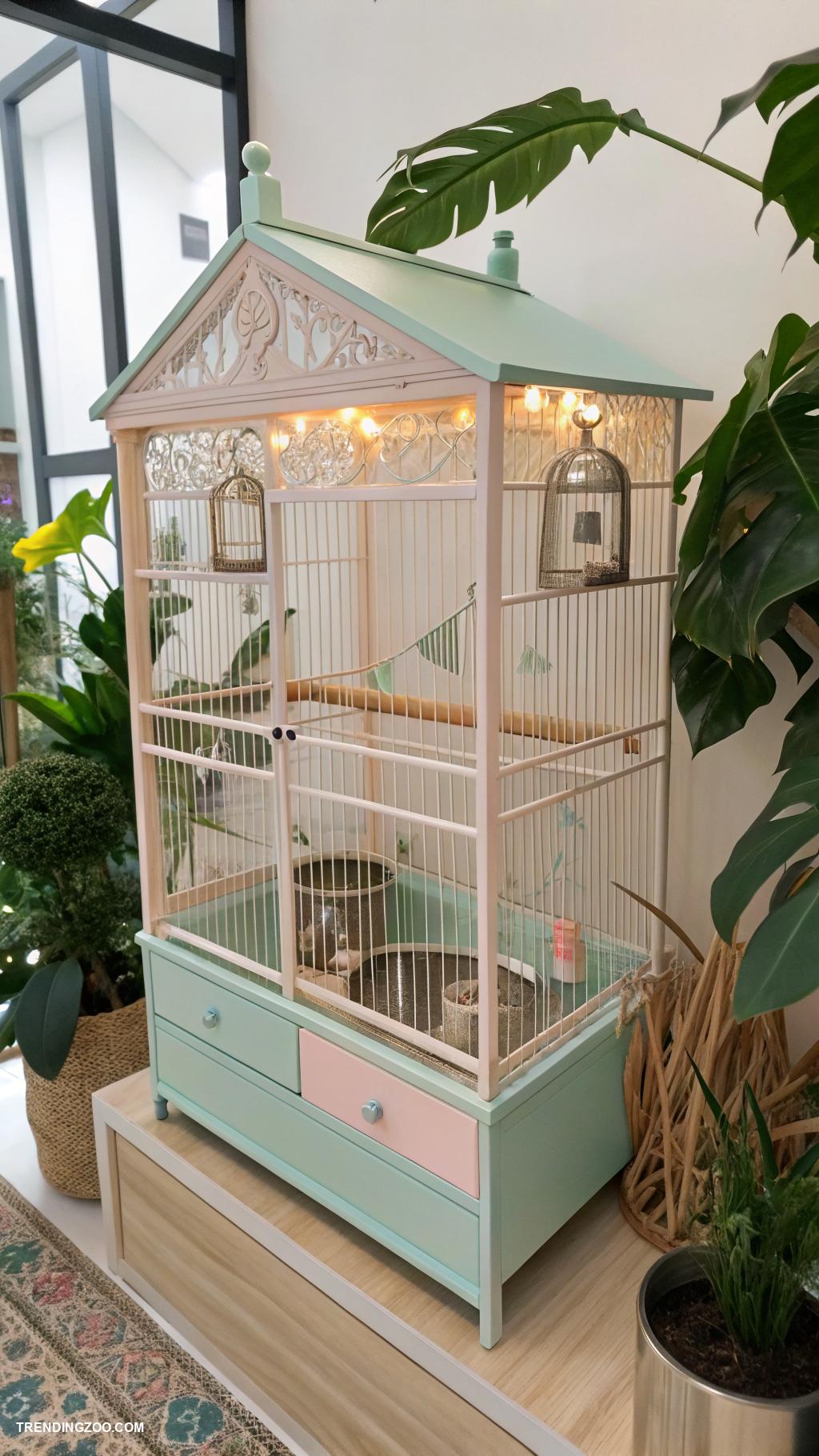 bird cage ideas Multi purpose cage with feeder and water stations