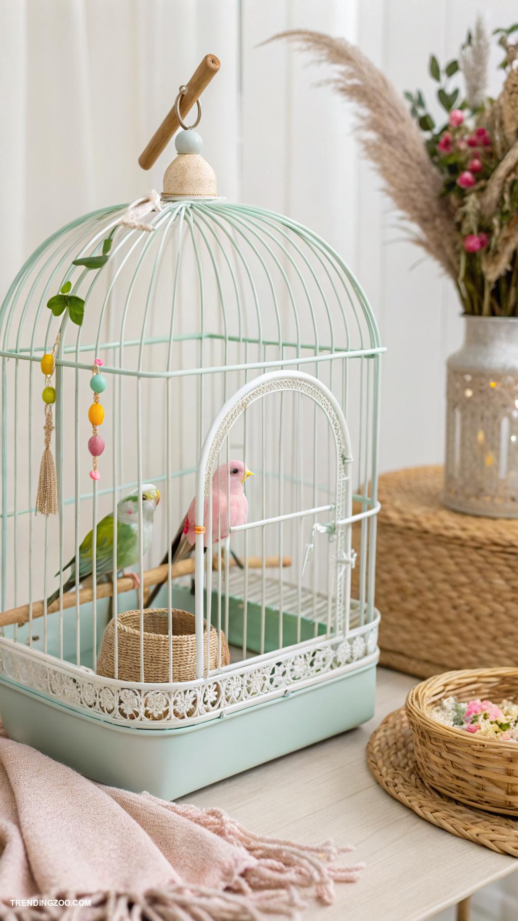 bird cage ideas Wire grid cage for easy visibility and access