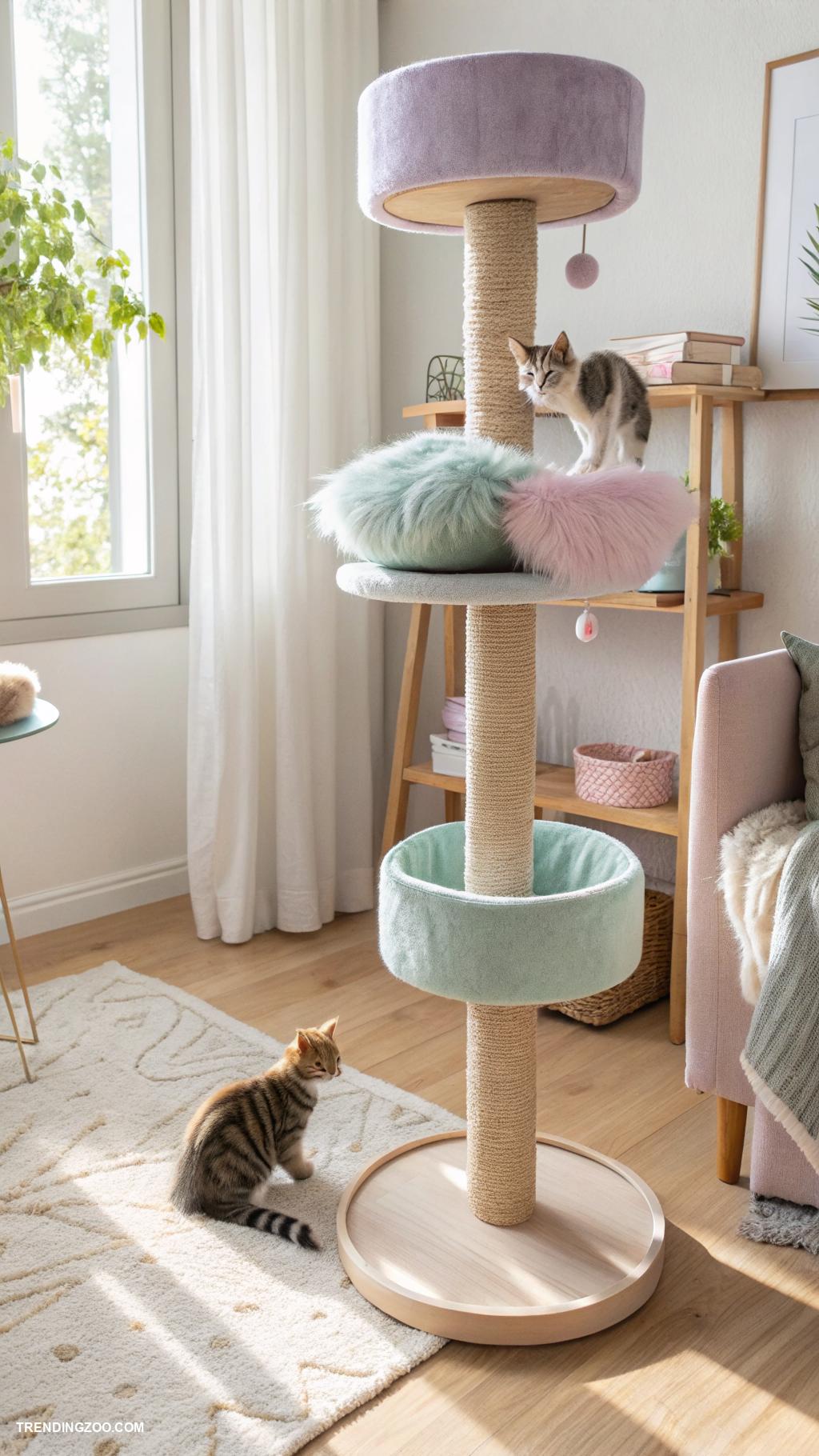 cat tree bedroom ideas Adjustable height tree for growing kittens
