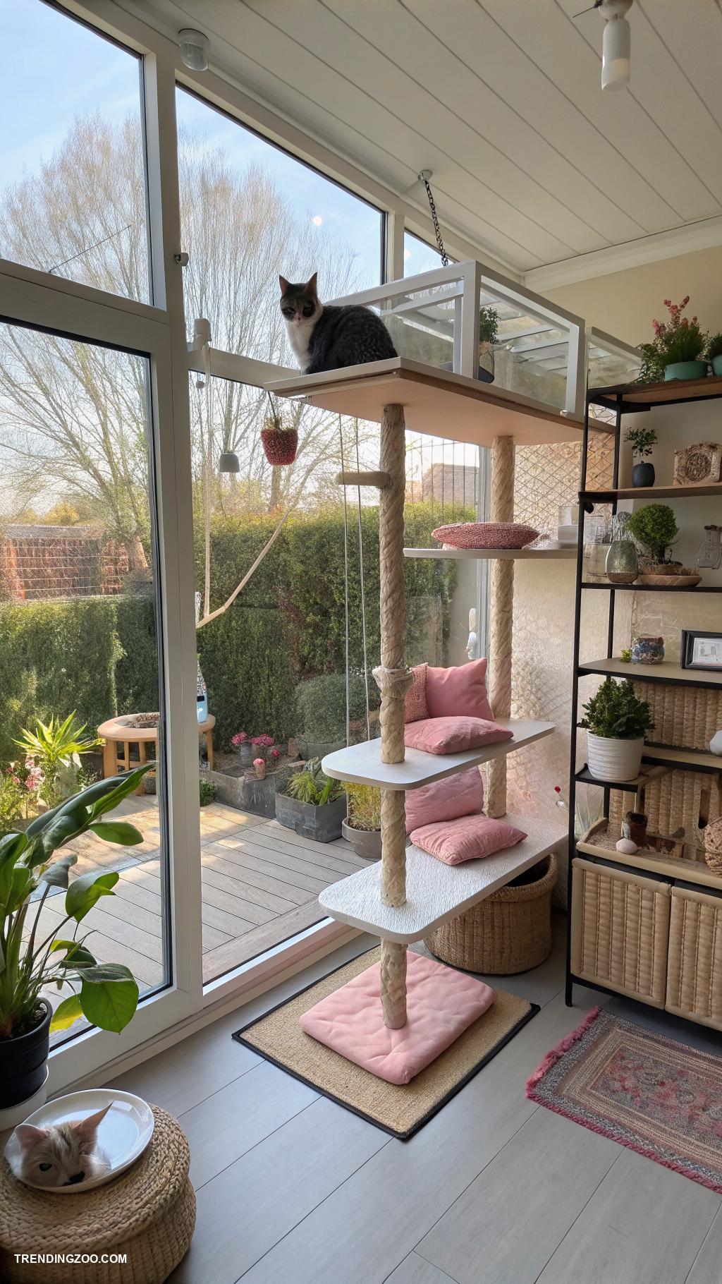 cat window enclosure ideas Modular catio with adjustable configurations