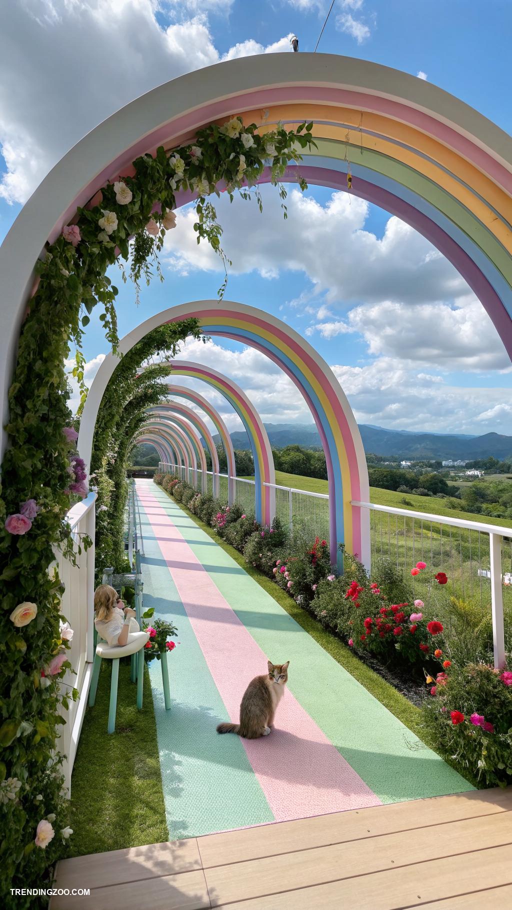 cat window enclosure ideas Rainbow bridge design for scenic views