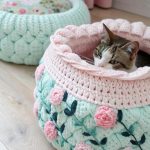 crochet cat nest ideas Reversible crochet nest for seasonal changes