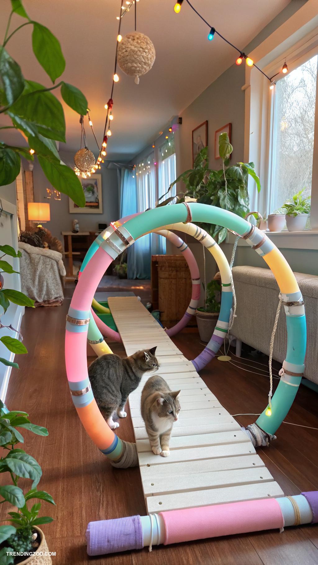 diy cat bridge Fashion a bridge from PVC pipes