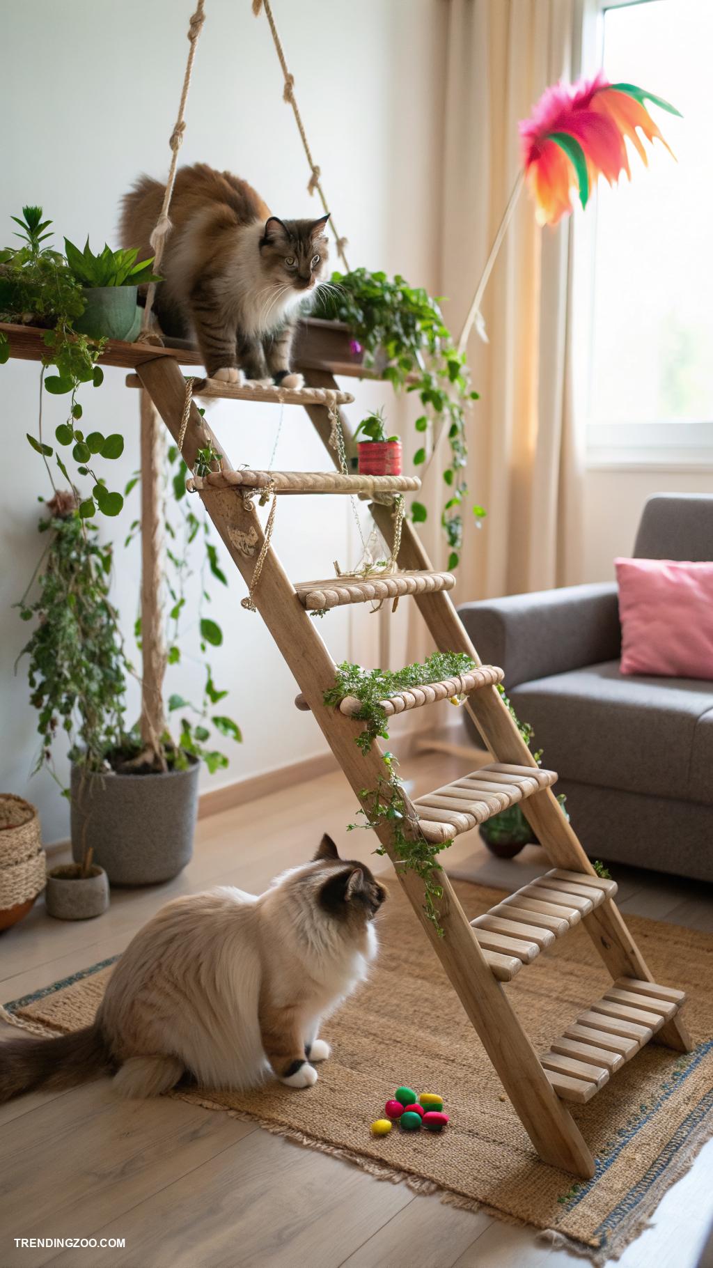 diy cat bridge Ladder bridge for adventurous felines
