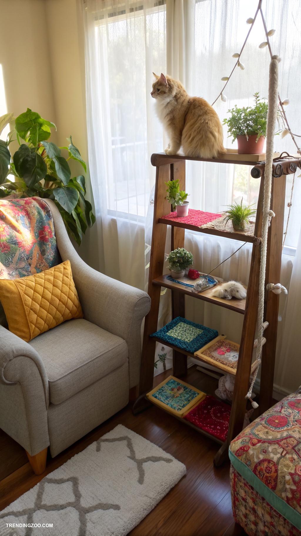 diy cat bridge Repurposed bookshelf as a cat bridge