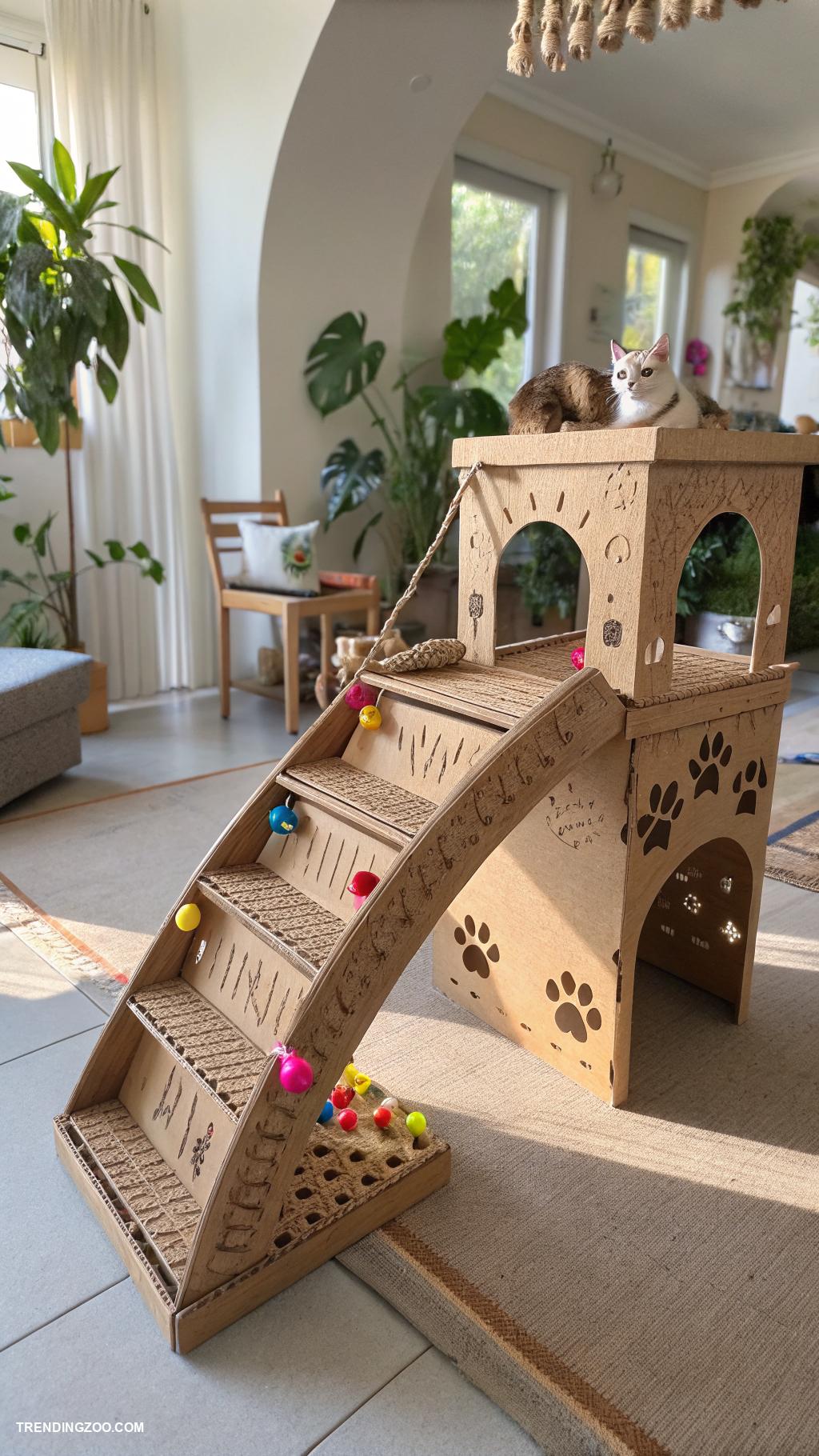 diy cat bridge Sturdy cardboard bridge for playful cats