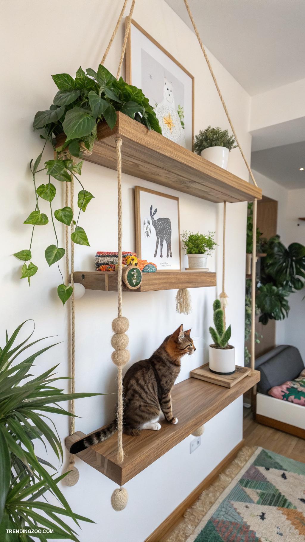 diy cat furniture Hanging shelves for vertical climbing