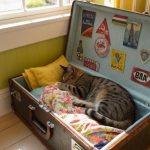diy cat furniture Old suitcases as quirky cat beds