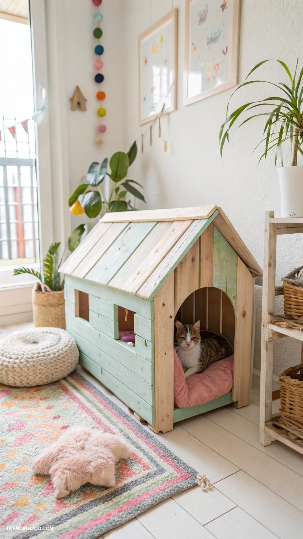 diy cat furniture Repurposed wooden pallets as cat houses