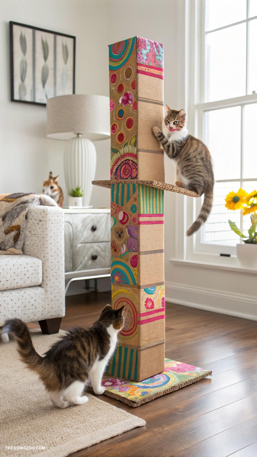 diy cat stuff Create a scratching post with cardboard