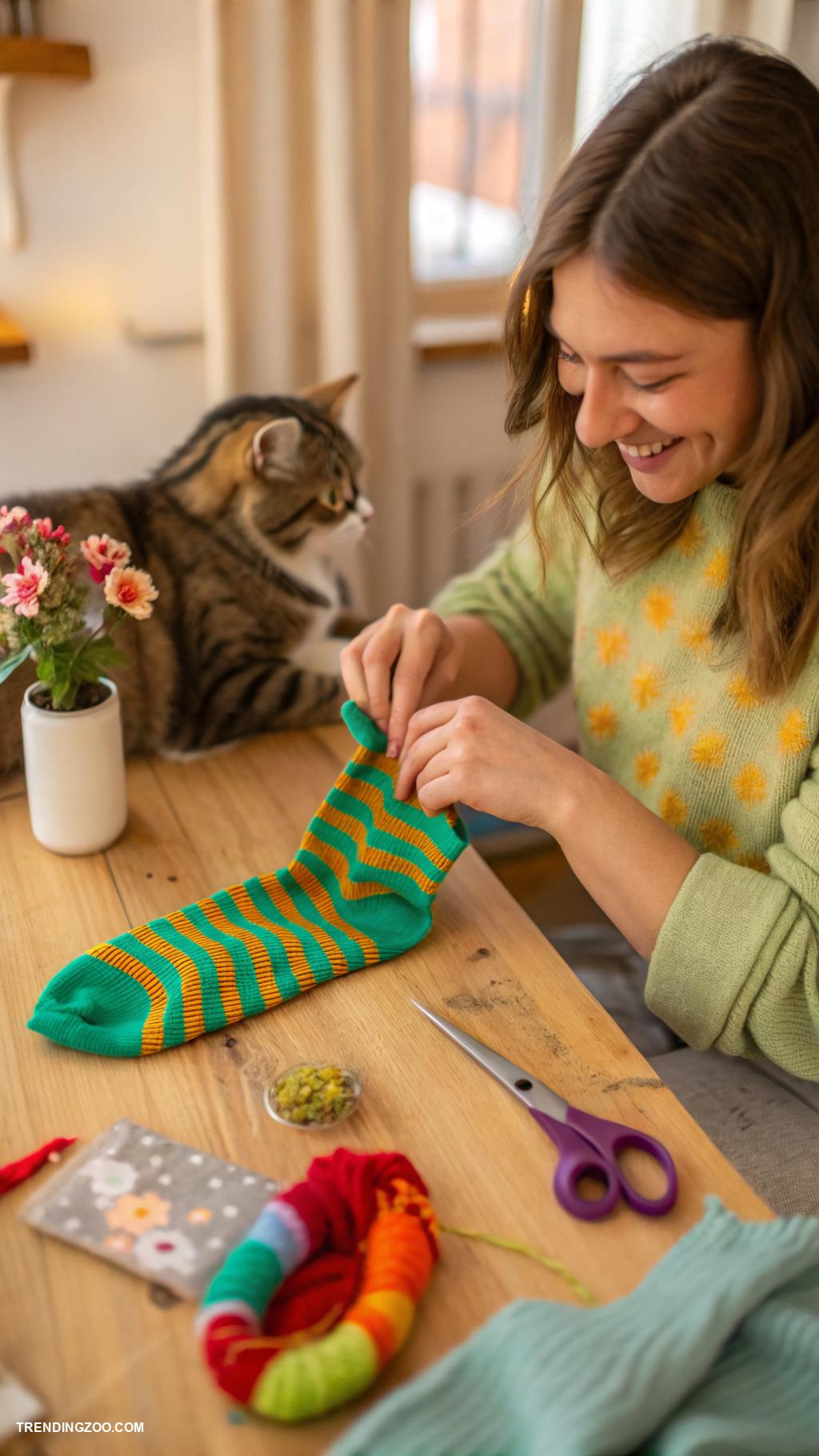 diy cat stuff DIY catnip toys from old socks