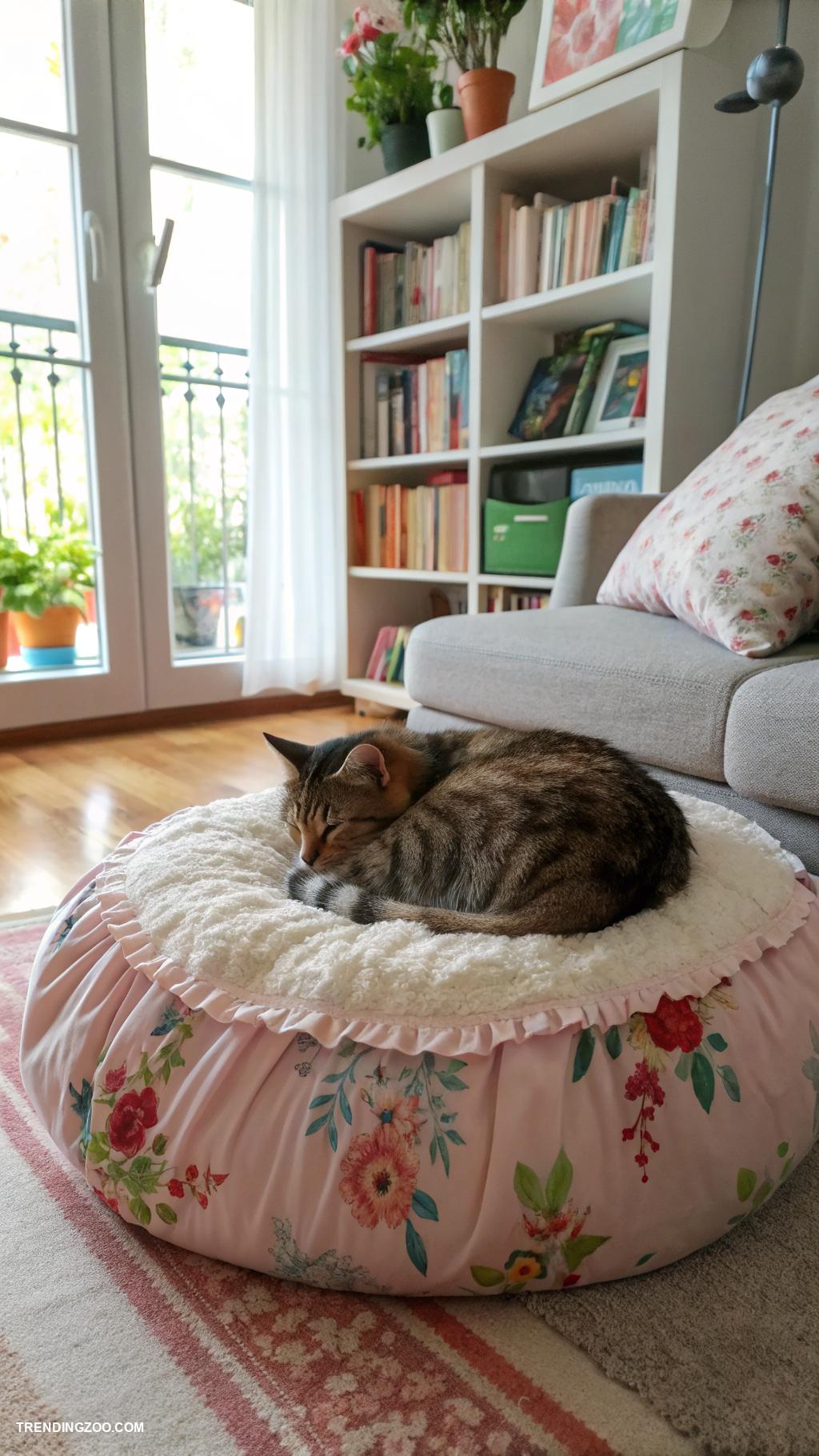 diy cat stuff Upcycled pillows for fluffy cat beds
