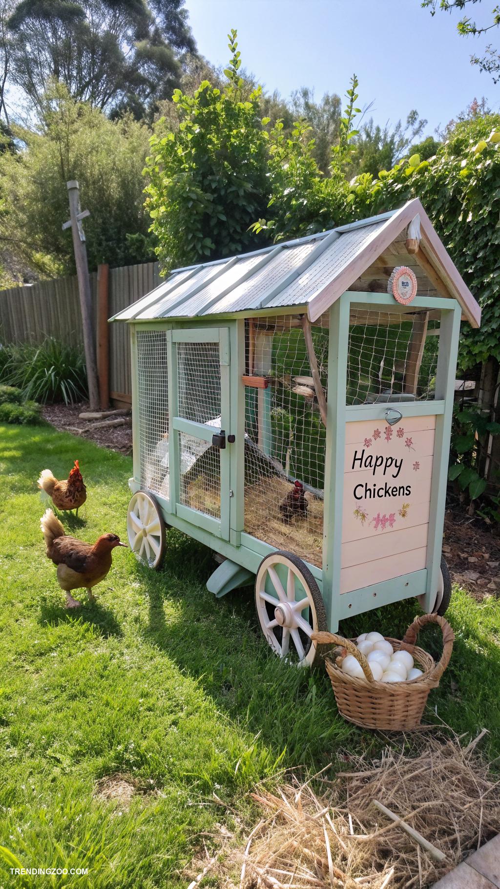 diy chicken house ideas Chicken tractor on wheels