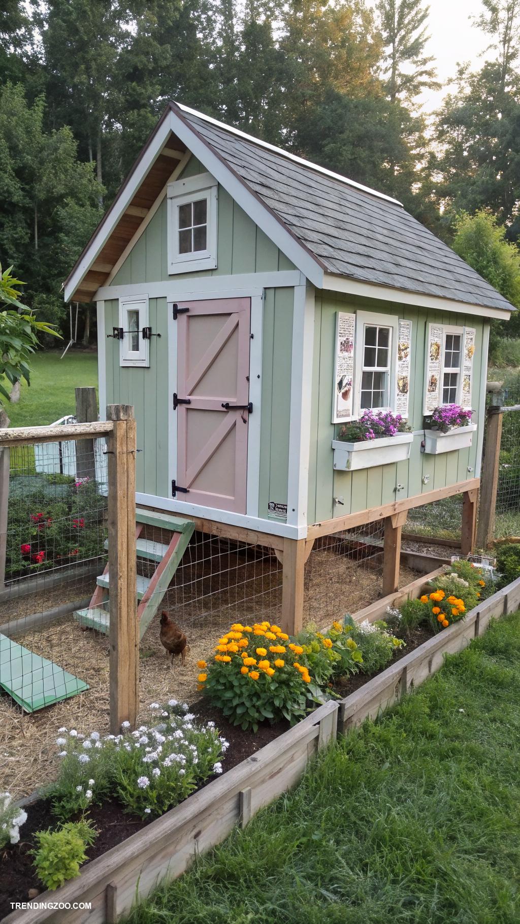 diy chicken house ideas Raised bed chicken coop design