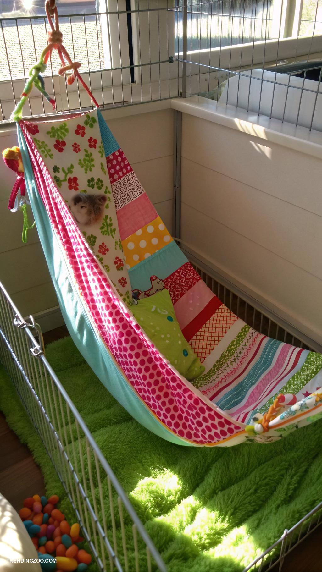 diy hamster stuff Make a cozy hammock using fabric scraps