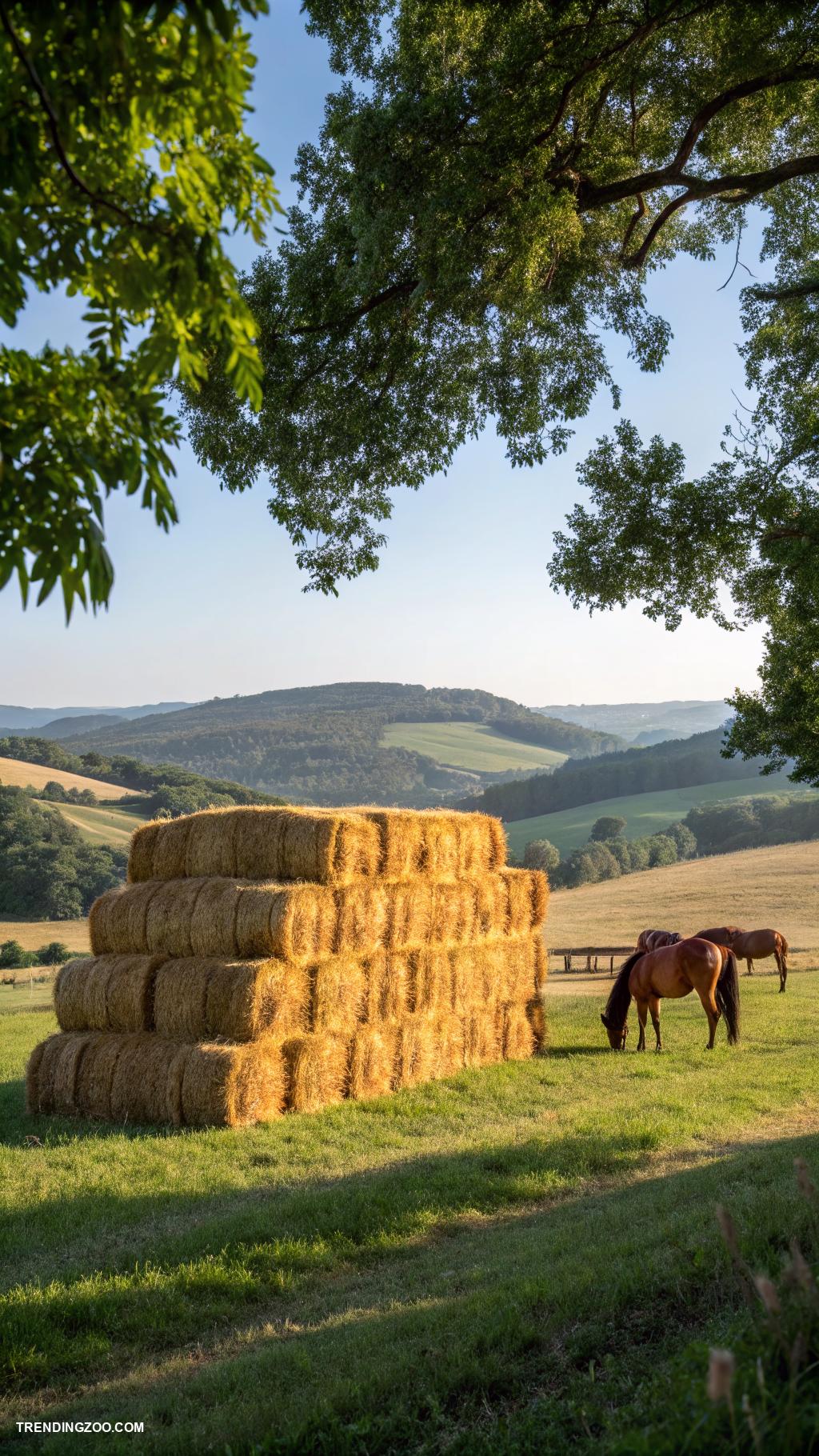diy horse shelter Hay bales stacked for windbreaks