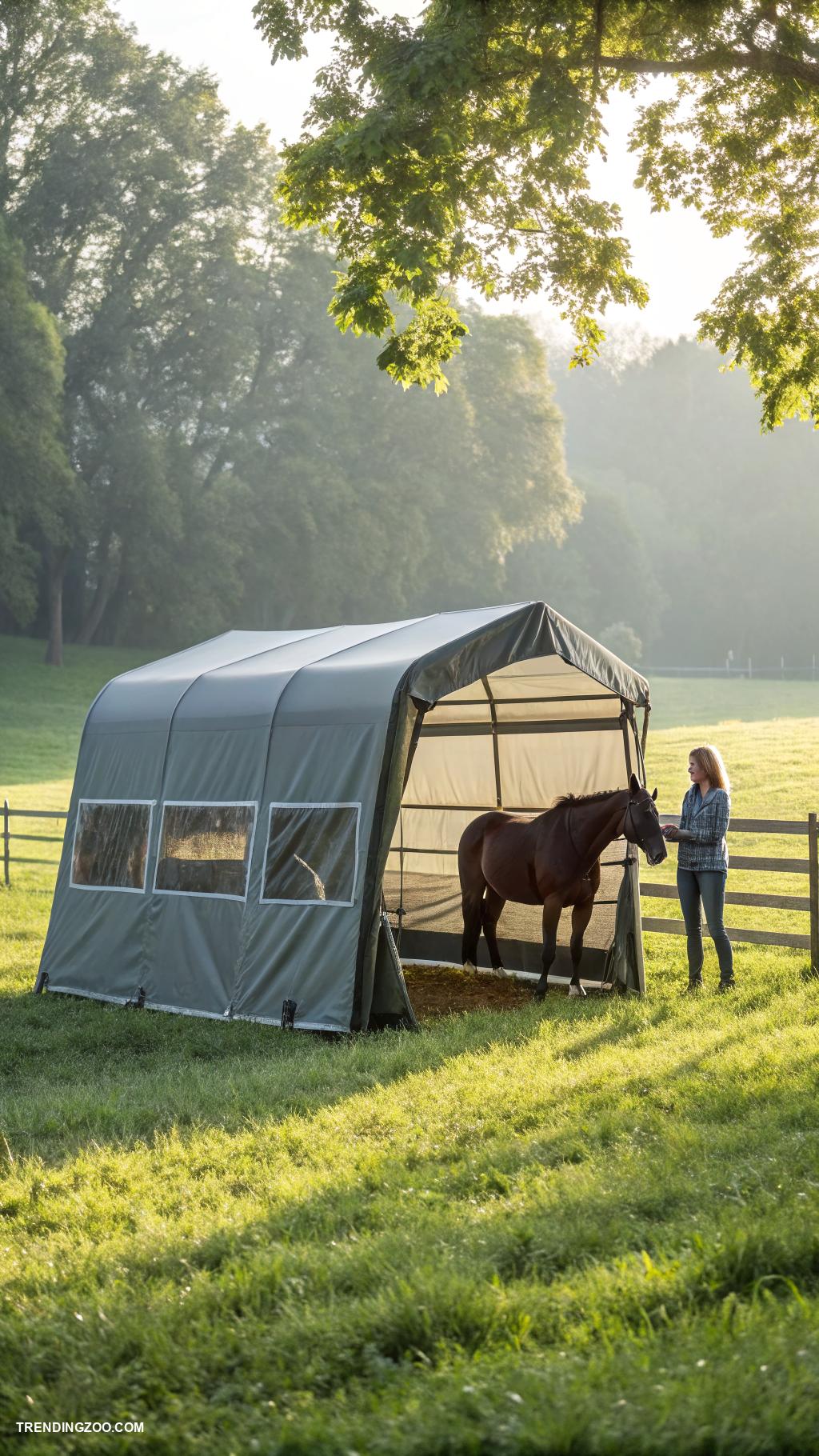 diy horse shelter Portable tarp shelters for easy relocation