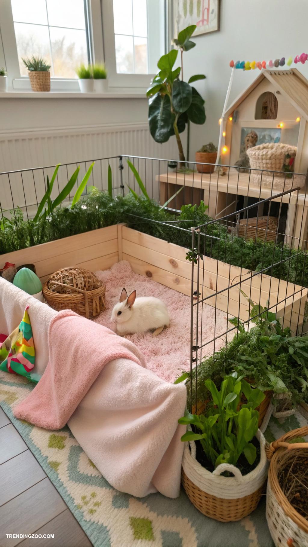 diy indoor bunny house Indoor bunny run using exercise pen