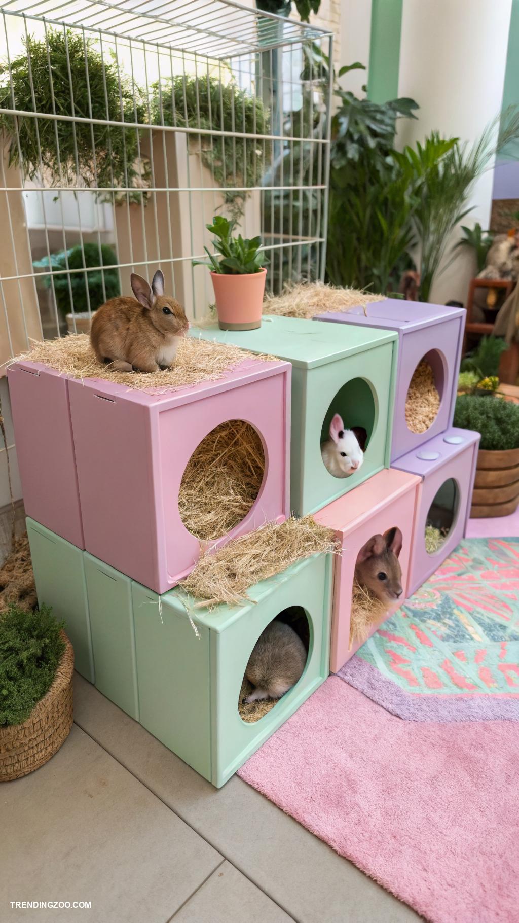 diy indoor bunny house Modular cube storage bunny play area