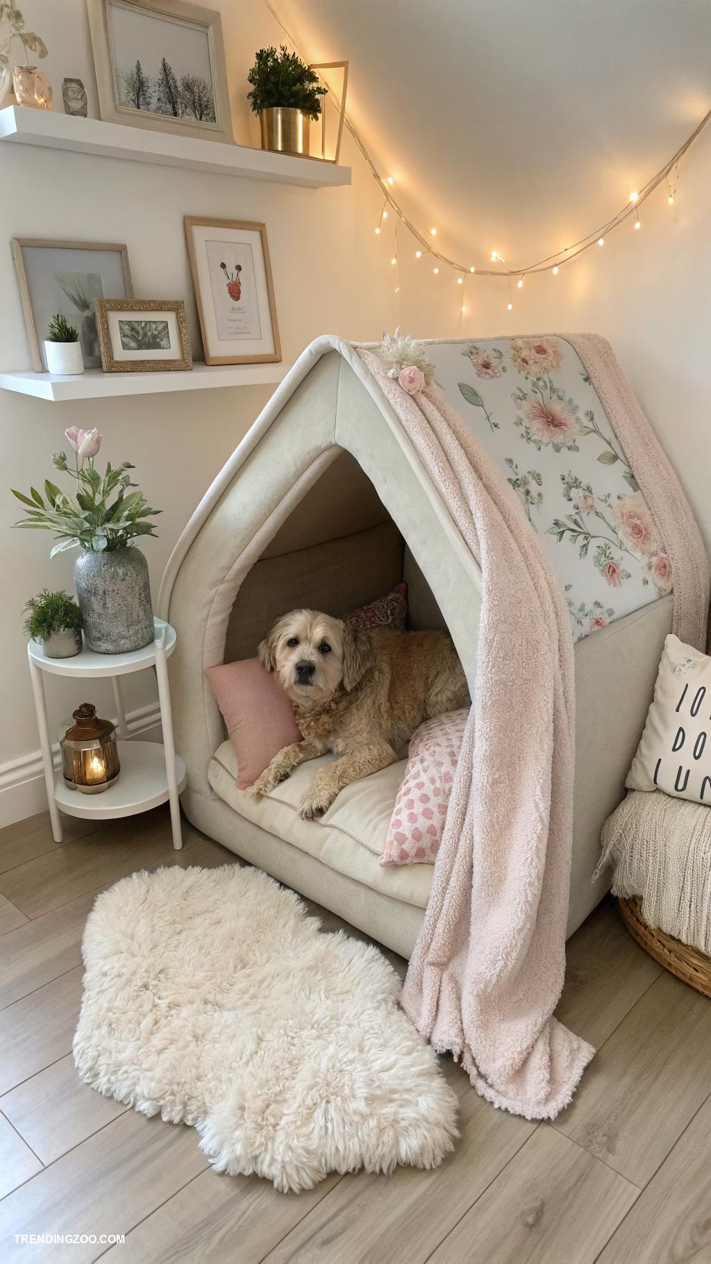 dog closet ideas Stylish dog bed nook with blankets