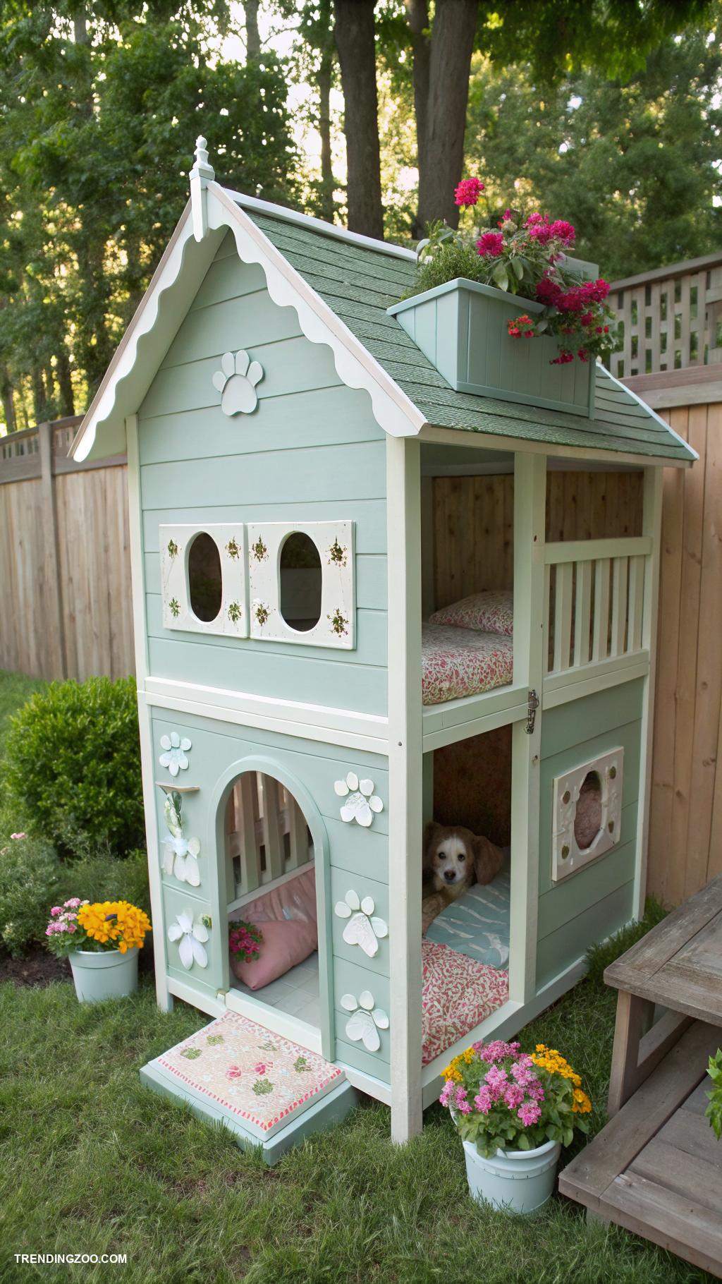 dog houses for multiple dogs Double decker dog house design
