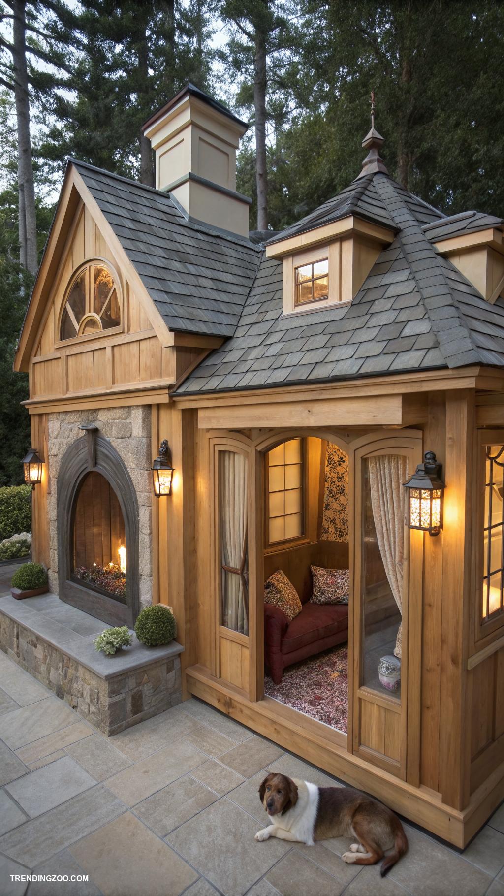 dog houses for multiple dogs Luxury dog house with a fireplace