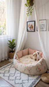 dog setup in bedroom Cozy dog bed under the window