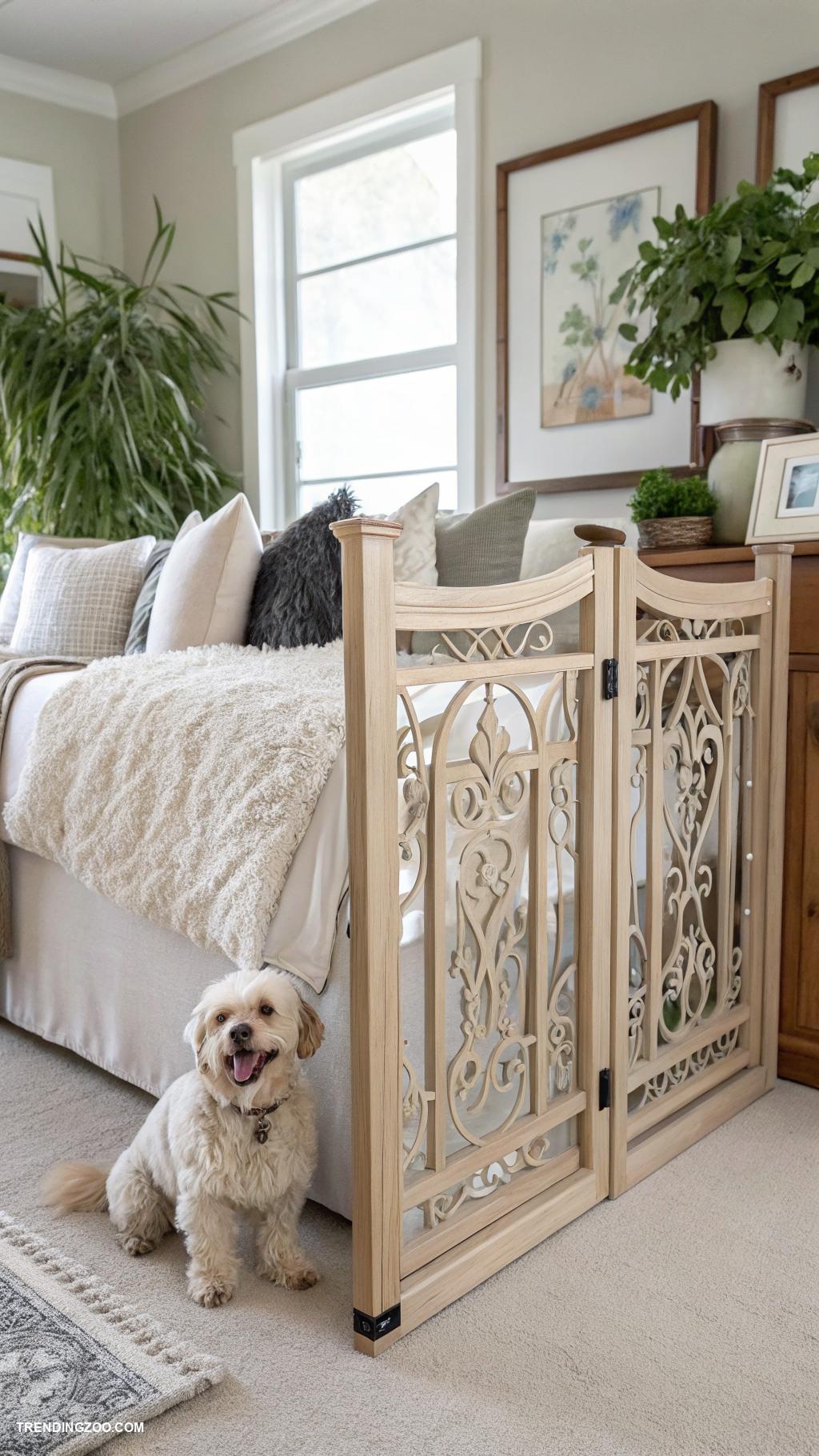 dog setup in bedroom Indoor dog gate for safe boundaries