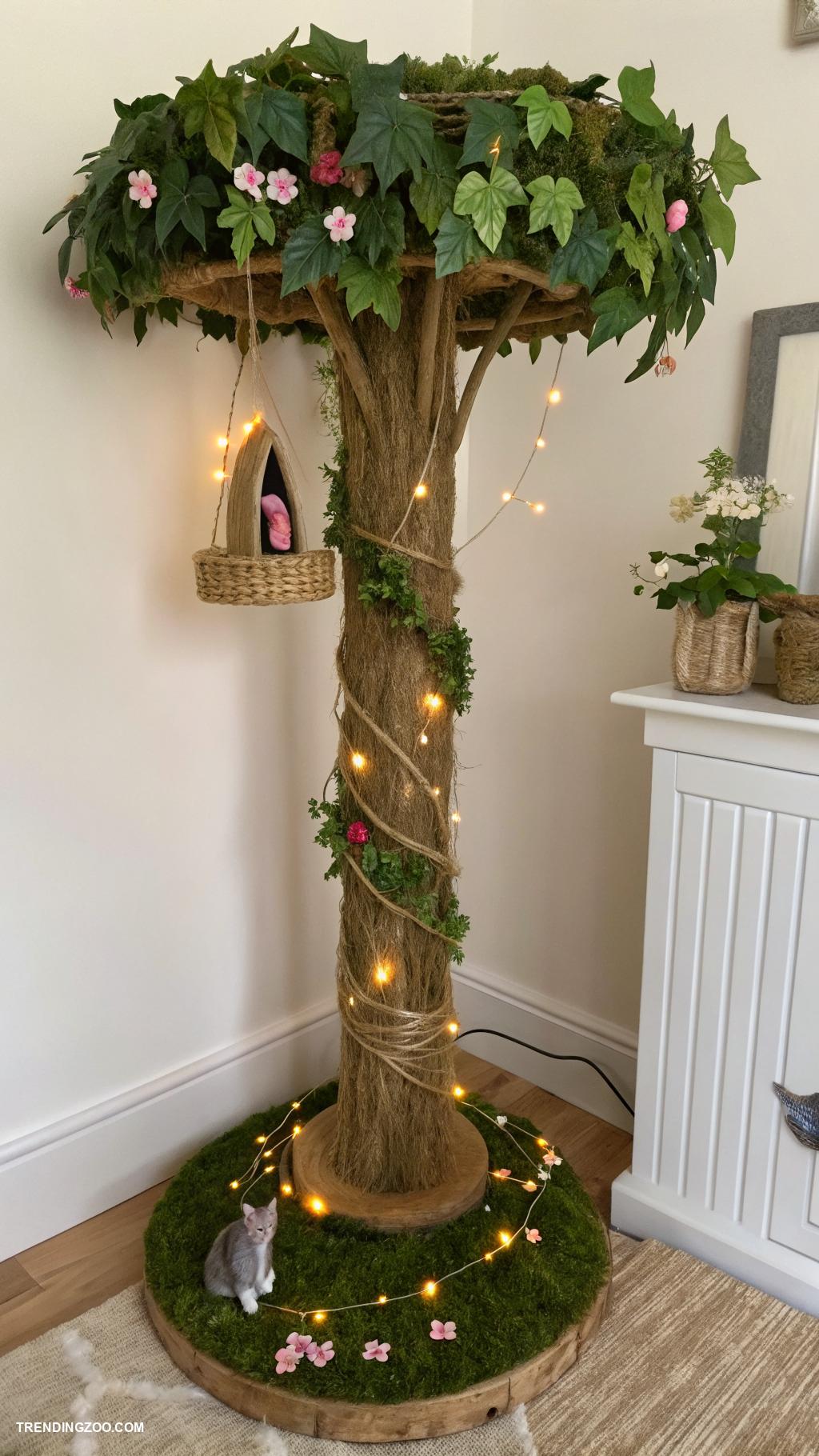 fairycore cat rooms Enchanted forest themed scratching posts