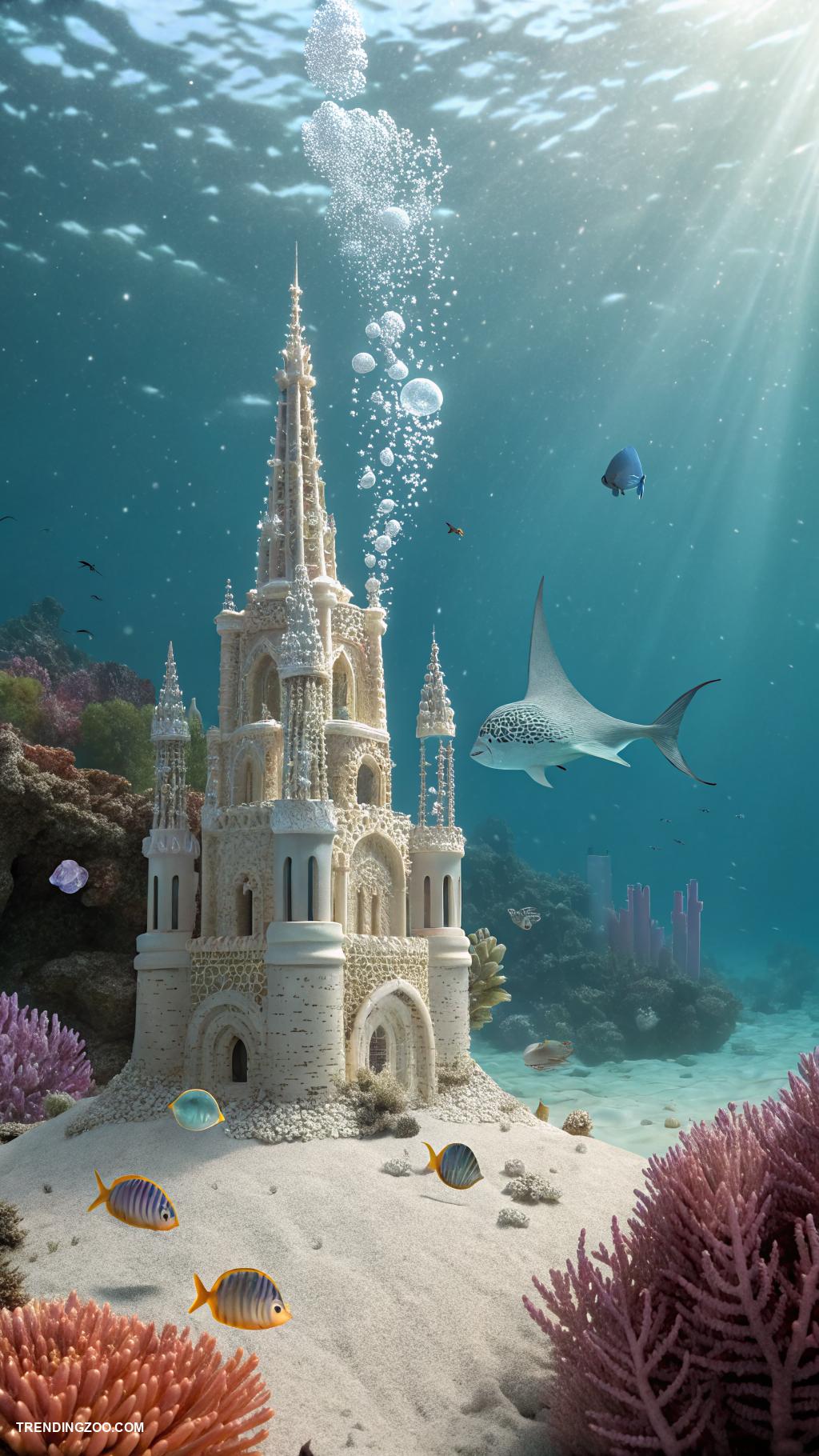 fish tank ideas Fantasy Underwater Castle Setting